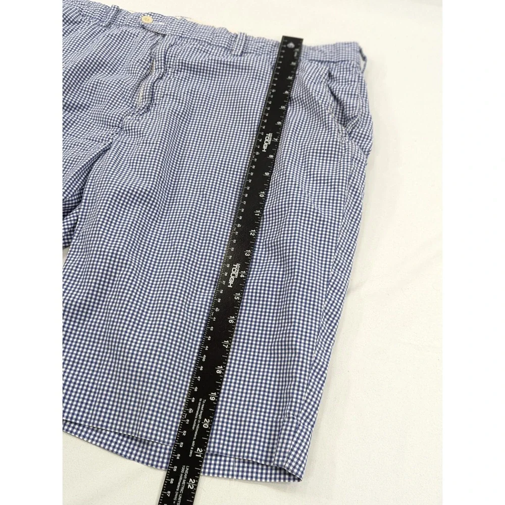 Vtg Polo Ralph Lauren Men's Blue Plaid Preppy Shorts 36 (38 Tag)‎ 11